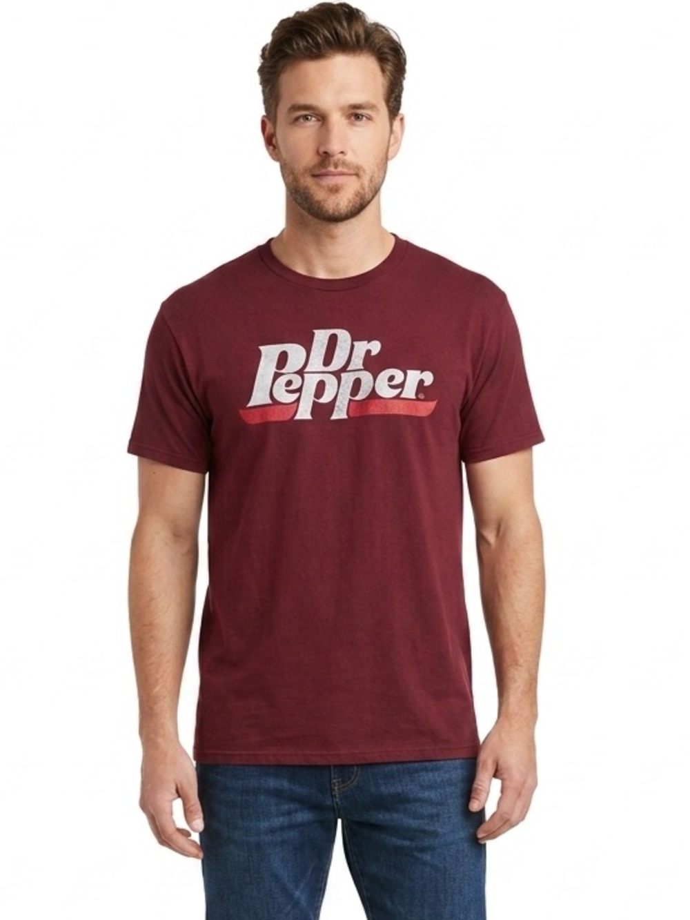 Men’s Vintage Maroon Dr Pepper Short Sleeve Shirt